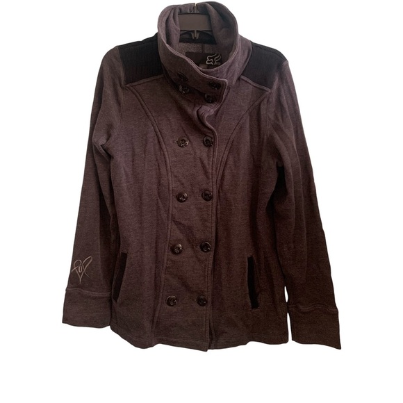 5for20 FOX gray button down coat - Picture 1 of 14